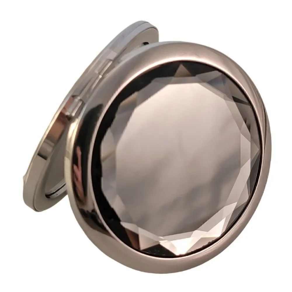 Compact Silver GrayβFacetedβCrystalβTravelβMirrorβ-βNew!